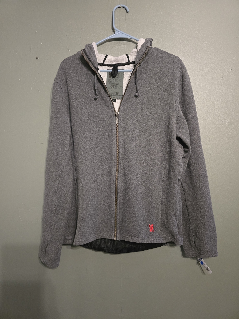 Chrome Industries Men's Gray Performance Full-Zip Hoodie Jacket Large
